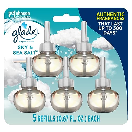 Glade PlugIns Refills Air Freshener, Scented and Essential Oils for Home and Bathroom, Apple Cinnamon, 3.35 Fl Oz, 5 Count