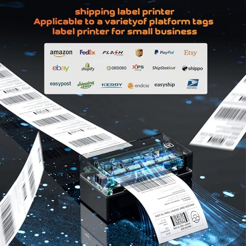 Thermal Label Printer for Small Business, 4x6 Shipping Label Printer for Shipping Packages,Bluetooth thermal printer Support Windows Mac Android iPhone Used for Amazon Ebay Shopify Temu TK USPS