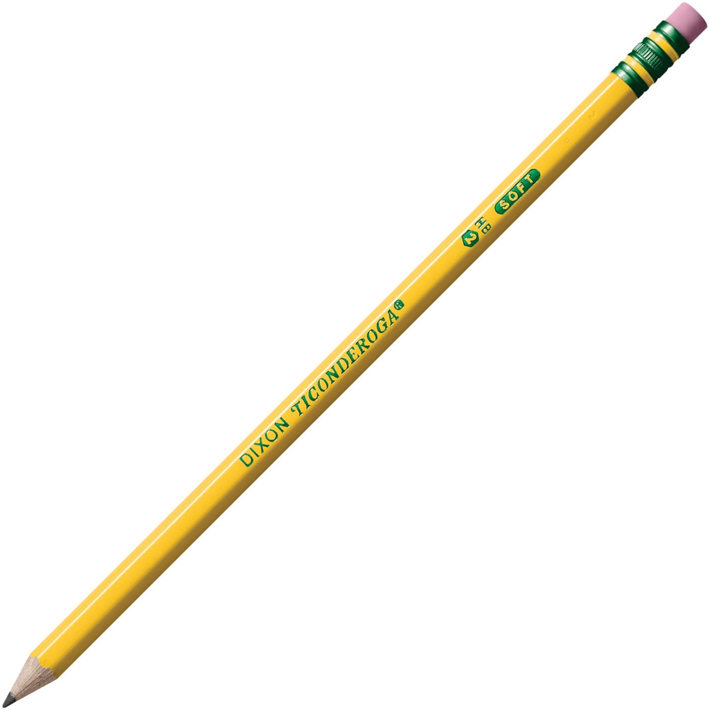 Ticonderoga Wood-Cased Pencils, Unsharpened, 2 HB Soft, Yellow, 24 Count