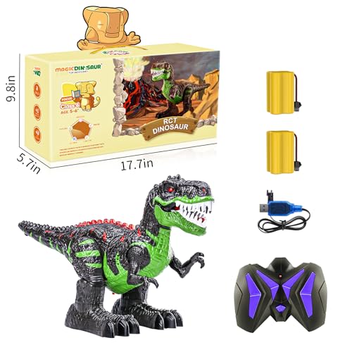 Remote Control Velociraptor Toy for Kids 4-7 Years, Electric Stunt Realistic Walking Jurassic Velociraptor with Lights and Sounds, Rechargeable Dinosaur Robot Birthday Gift for Boys 3+