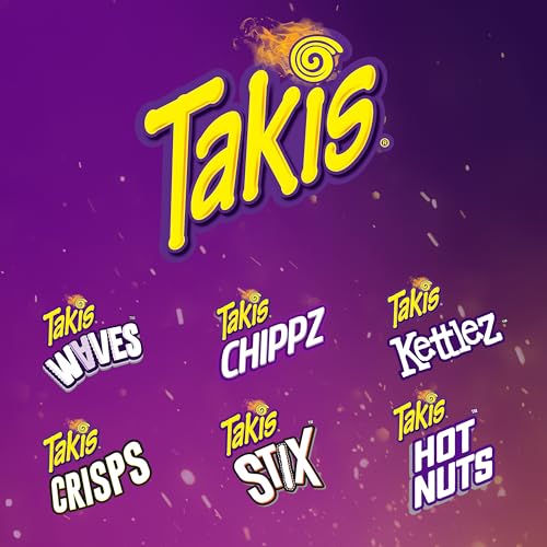 Takis Fuego Mini 25 pc / 1.23 oz Bite Size Multipack, Hot Chili Pepper & Lime Flavored Extreme Spicy Rolled Tortilla Chips