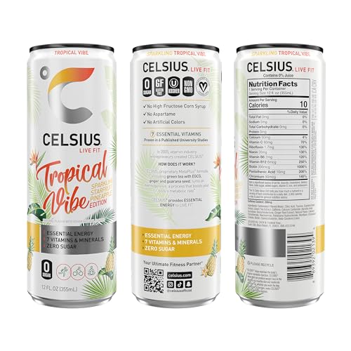 CELSIUS Assorted Flavors Official Variety Pack, Functional Essential Energy Drinks, 12 Fl Oz (Pack of 12)