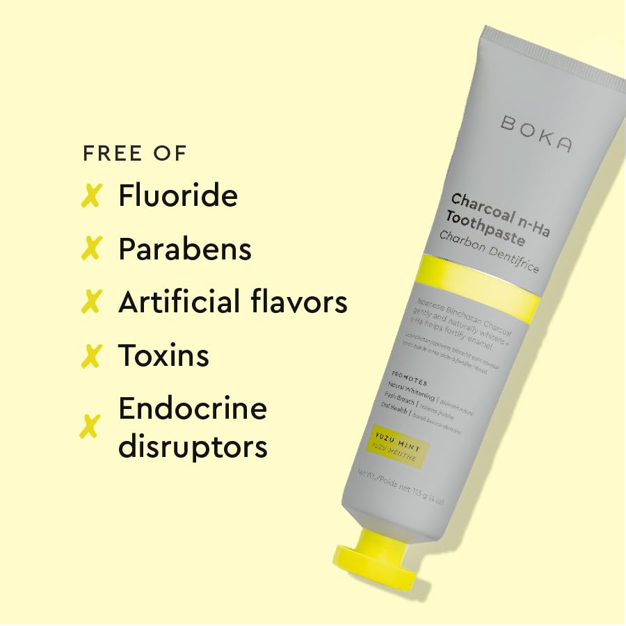 Boka Fluoride Free Toothpaste - Nano Hydroxyapatite, Remineralizing, Sensitive Teeth, Whitening - Dentist Recommended for Adult & Kids Oral Care - Ela Mint Flavor, 4 Fl Oz 1 Pk - US Manufactured