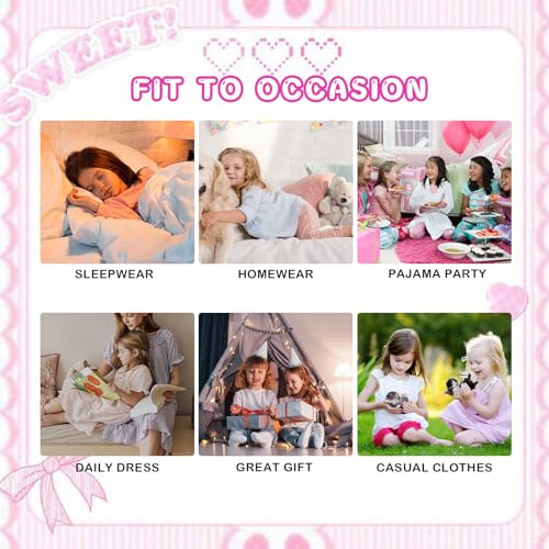 COTRIO Nightgowns for Girls Toddler Princess Night Dress Pajamas Nightshirts Sleepwear Night Gowns 2 Pack Sleep Clothes