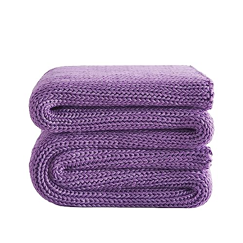 L'AGRATY Knitted Weighted Blanket - 60"x80" 15lbs Cooling Chunky Knit Heavy Blanket for Adults Braided Crochet Throw Thick Cable Yarn Knit Decorative Blanket No Beads Evenly Weighted Machine Washable