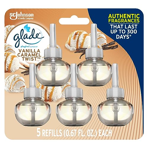 Glade PlugIns Refills Air Freshener, Scented and Essential Oils for Home and Bathroom, Apple Cinnamon, 3.35 Fl Oz, 5 Count