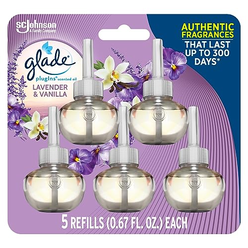 Glade PlugIns Refills Air Freshener, Scented and Essential Oils for Home and Bathroom, Apple Cinnamon, 3.35 Fl Oz, 5 Count