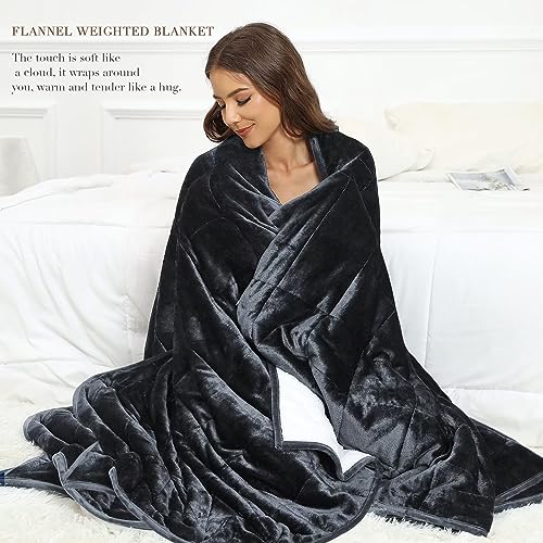 Alomidds Weighted Blanket for Adult Queen Size 20lbs 60 x 80 inches,Weighted Blankets with Soft Plush Fleece,Fluffy Thick Warm Sherpa & Cozy Flannel Heavy Blanket for Sofa Bed,Purple