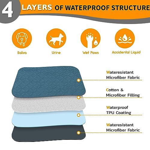 2 Packs Waterproof Dog Blankets Washable for Large Dog, Pet Couch Covers Protect Bed Sofa Furniture, Soft Reversible Dog Blankets Anti Scratches Dirty for Puppy Kids (54"×82", Light/Dark Grey)