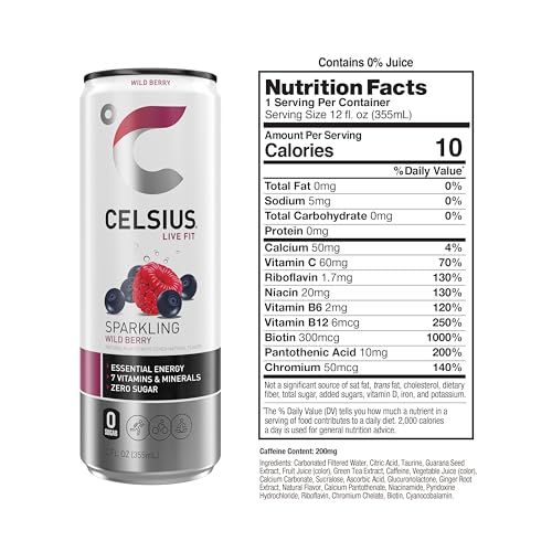 CELSIUS Assorted Flavors Official Variety Pack, Functional Essential Energy Drinks, 12 Fl Oz (Pack of 12)