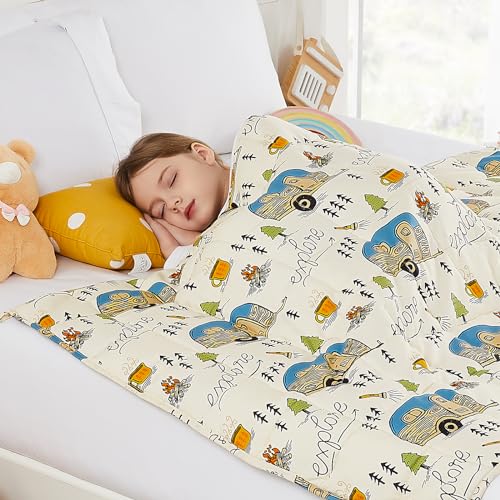 HOSUKKO Weighted Blanket - Weighted Blanket 5 lbs Blue Dinosaur Heavy Blanket - Breathable Blanket(36 * 48 inches, 5 lbs)