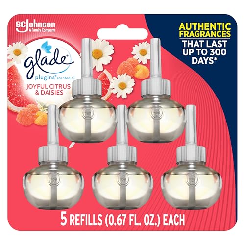 Glade PlugIns Refills Air Freshener, Scented and Essential Oils for Home and Bathroom, Apple Cinnamon, 3.35 Fl Oz, 5 Count