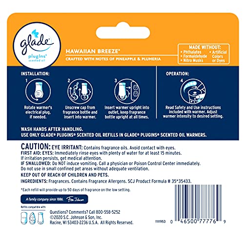 Glade PlugIns Refills Air Freshener, Scented and Essential Oils for Home and Bathroom, Apple Cinnamon, 3.35 Fl Oz, 5 Count