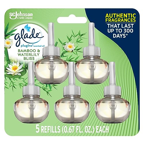 Glade PlugIns Refills Air Freshener, Scented and Essential Oils for Home and Bathroom, Apple Cinnamon, 3.35 Fl Oz, 5 Count