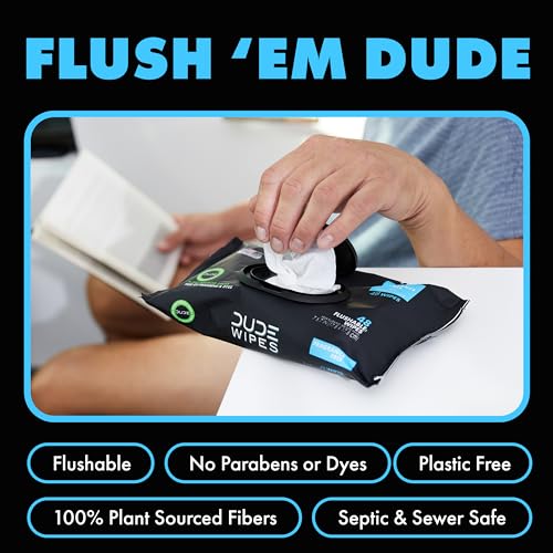 DUDE Wipes - Flushable Wipes - 6 Pack, 288 Wipes - DUMPkin Spice with Clove, Nutmeg, and Other Fall Pumpkin Spice Scents - Septic and Sewer Safe Butt Wipes For Adults, Extra Large