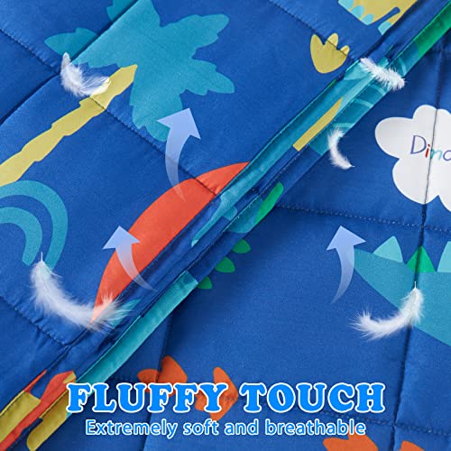 HOSUKKO Weighted Blanket - Weighted Blanket 5 lbs Blue Dinosaur Heavy Blanket - Breathable Blanket(36 * 48 inches, 5 lbs)