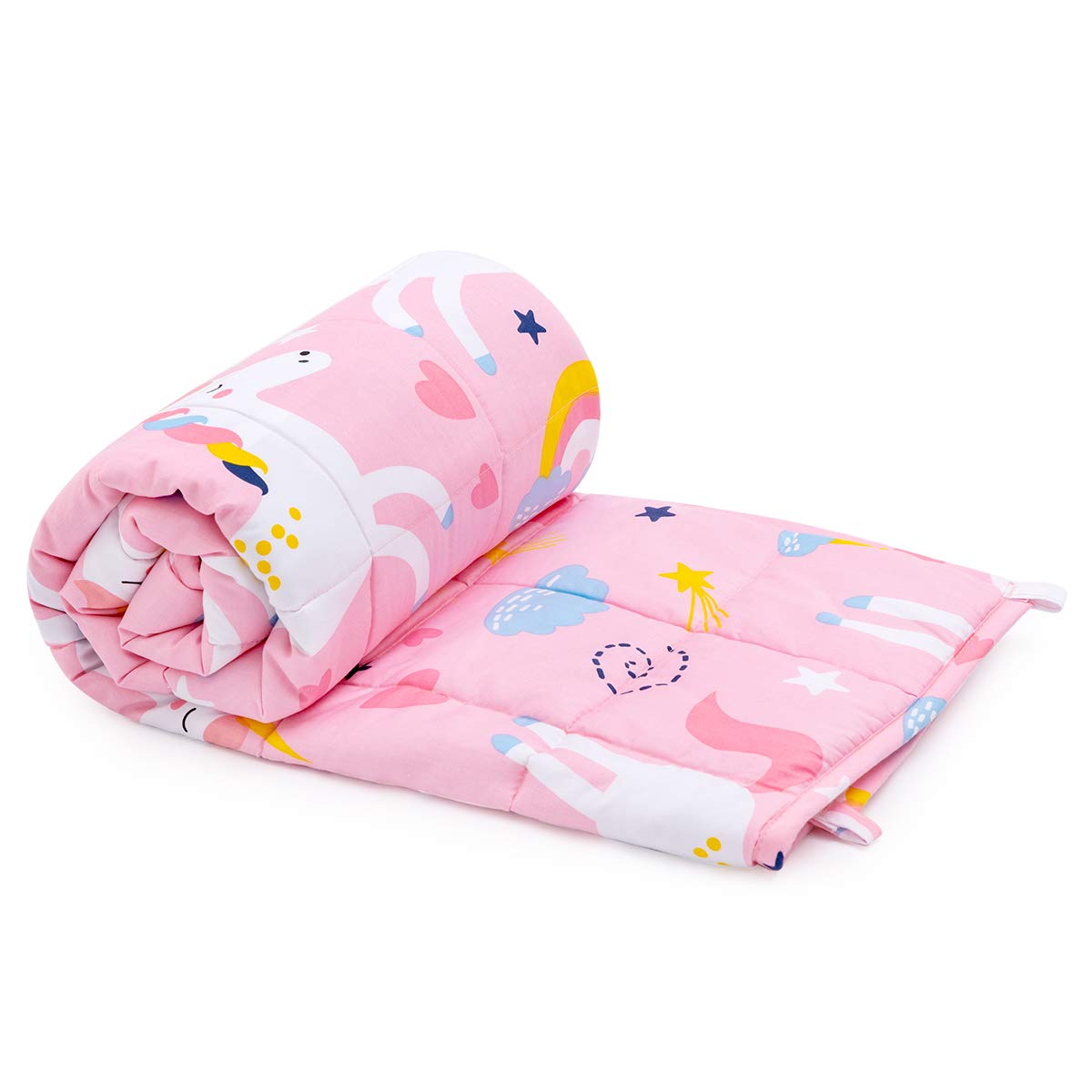 Sivio Weighted Blanket (36"x 48" 5lbs), Cotton Heavy Blanket with Glass Beads, Breathable and Soft Weighted Throw, Pink Cat