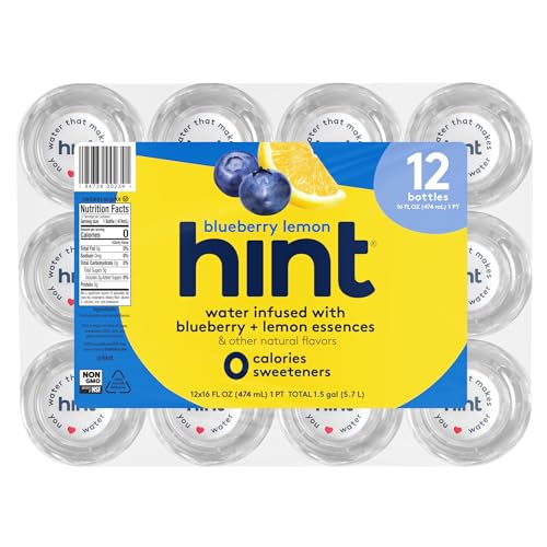 Hint Water Red Variety Pack, 3 Bottles Each of: Peach, Raspberry, Watermelon, and Strawberry Lemon, Zero Calories, Zero Sugar and Zero Sweeteners, 16 Fl Oz (Pack of 12)