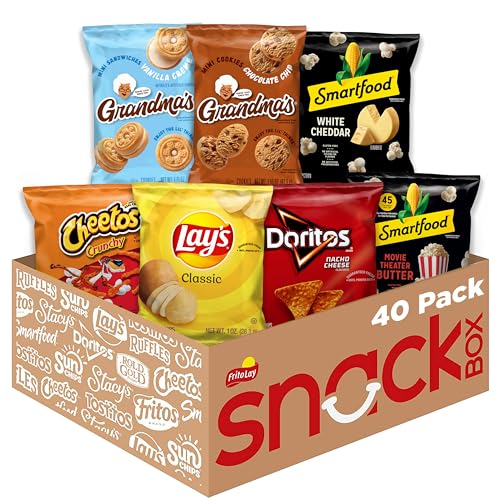 Frito Lay Ultimate Classic Snacks Package, Variety Assortment of Chips, Cookies, Crackers, & Nuts, (Pack of 40) (Packaging May Vary)