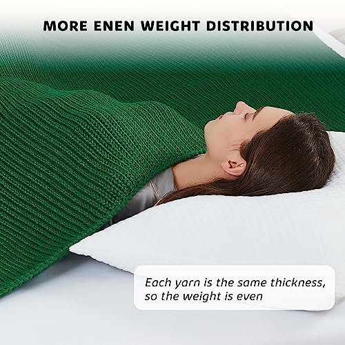 L'AGRATY Knitted Weighted Blanket - 60"x80" 15lbs Cooling Chunky Knit Heavy Blanket for Adults Braided Crochet Throw Thick Cable Yarn Knit Decorative Blanket No Beads Evenly Weighted Machine Washable