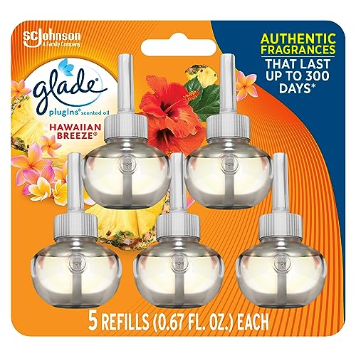 Glade PlugIns Refills Air Freshener, Scented and Essential Oils for Home and Bathroom, Apple Cinnamon, 3.35 Fl Oz, 5 Count