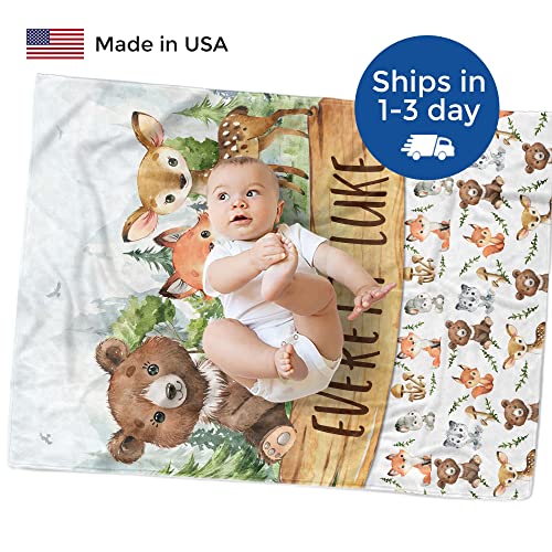 MDPrints Dinosaur Personalized Baby Blankets for Boys, Personalized Baby Gifts with Name, Customized Baby Blanket, Newborn Boy Gift, Soft Fleece