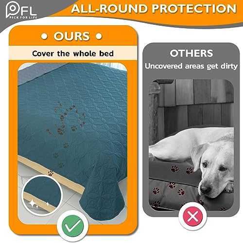 2 Packs Waterproof Dog Blankets Washable for Large Dog, Pet Couch Covers Protect Bed Sofa Furniture, Soft Reversible Dog Blankets Anti Scratches Dirty for Puppy Kids (54"×82", Light/Dark Grey)