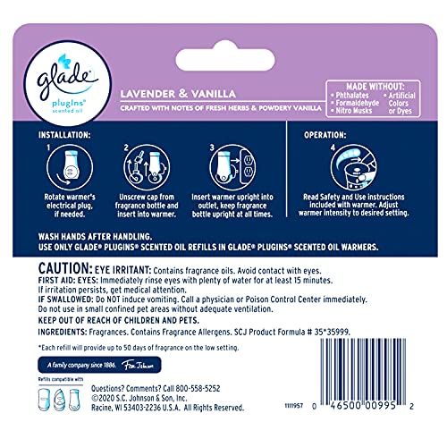 Glade PlugIns Refills Air Freshener, Scented and Essential Oils for Home and Bathroom, Apple Cinnamon, 3.35 Fl Oz, 5 Count