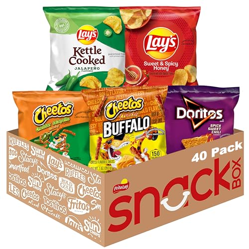 Frito Lay Ultimate Classic Snacks Package, Variety Assortment of Chips, Cookies, Crackers, & Nuts, (Pack of 40) (Packaging May Vary)