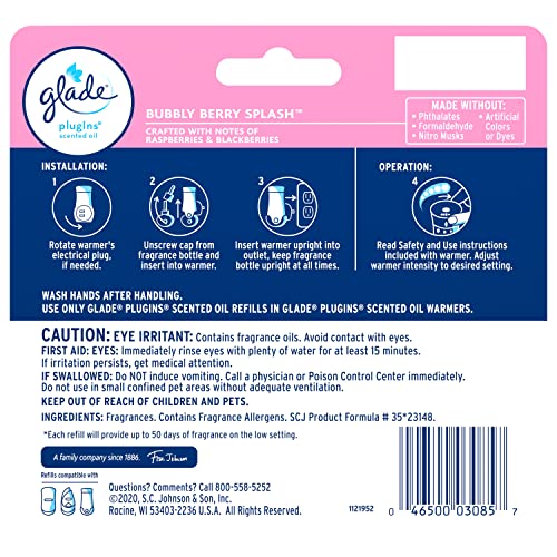 Glade PlugIns Refills Air Freshener, Scented and Essential Oils for Home and Bathroom, Apple Cinnamon, 3.35 Fl Oz, 5 Count