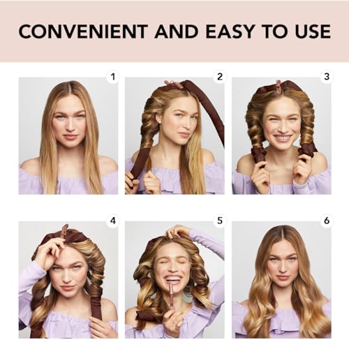 Kitsch Satin Heatless Curling Set - Heatless Hair Curlers to Sleep in - Heatless Curls Overnight - Heatless Curling Rod - No Heat Curls Overnight - Overnight Blowout Rods - Soft Hair Rollers - Sunset