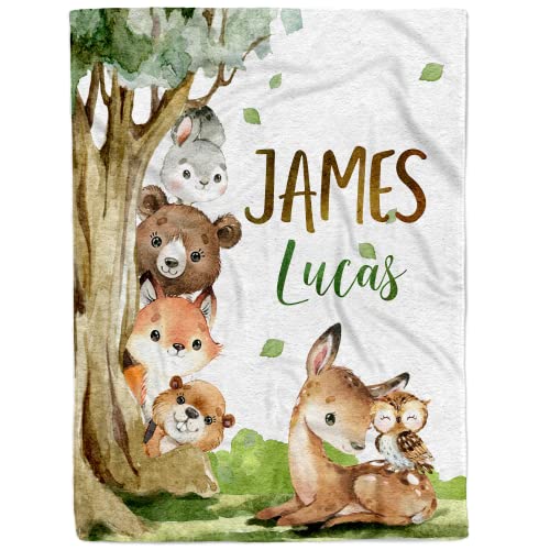 MDPrints Dinosaur Personalized Baby Blankets for Boys, Personalized Baby Gifts with Name, Customized Baby Blanket, Newborn Boy Gift, Soft Fleece