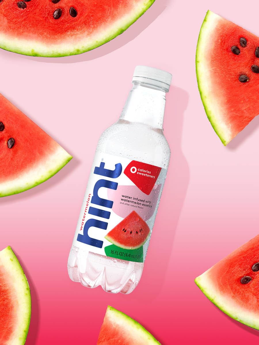 Hint Water Red Variety Pack, 3 Bottles Each of: Peach, Raspberry, Watermelon, and Strawberry Lemon, Zero Calories, Zero Sugar and Zero Sweeteners, 16 Fl Oz (Pack of 12)