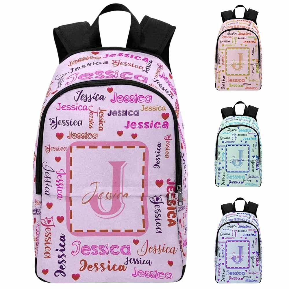 InterestPrint Custom Kids Backpack for Girls Sparkle Children Casual Daypack Backpacks with Lunch Bag Personalized with Kid's Name Preschool School Bag, Children Travel Bookbag for School Season