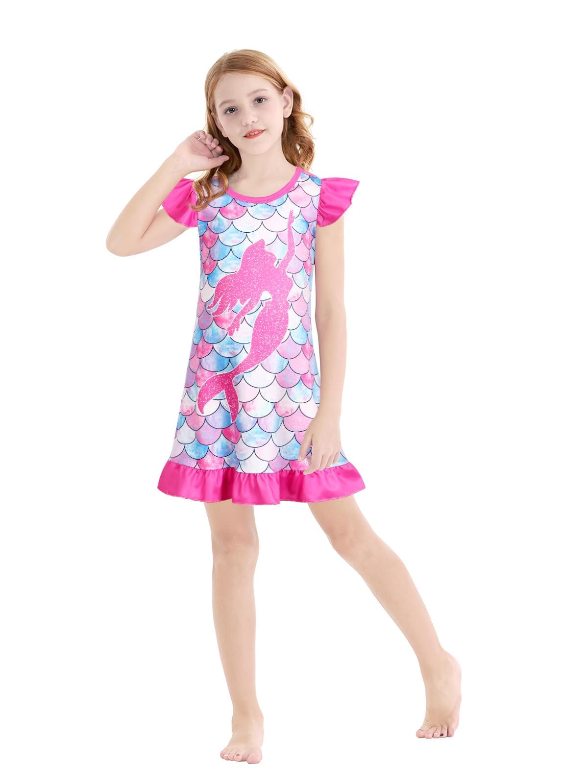 COTRIO Nightgowns for Girls Toddler Princess Night Dress Pajamas Nightshirts Sleepwear Night Gowns 2 Pack Sleep Clothes