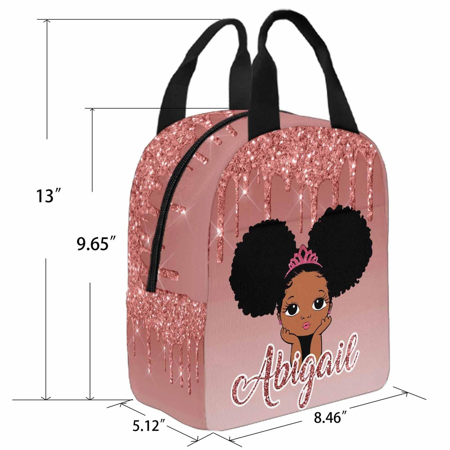 Personalized Backpack Set from Mom Dad, Custom Dark Pink Stars Bookbag and Lunch Box Customized Name Schoolbag Fashion Shoulder Bag Travel Bag for Family