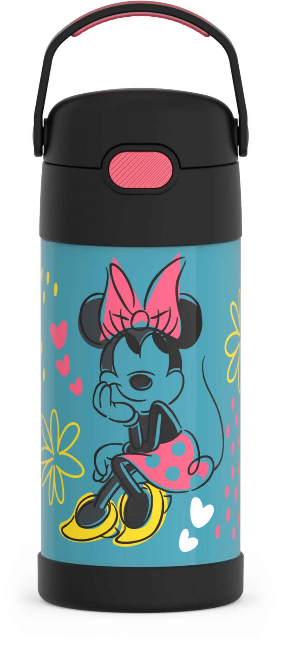 THERMOS FUNTAINER Water Bottle with Straw - 12 Ounce, Pokémon - Kids Stainless Steel Vacuum Insulated Water Bottle with Lid