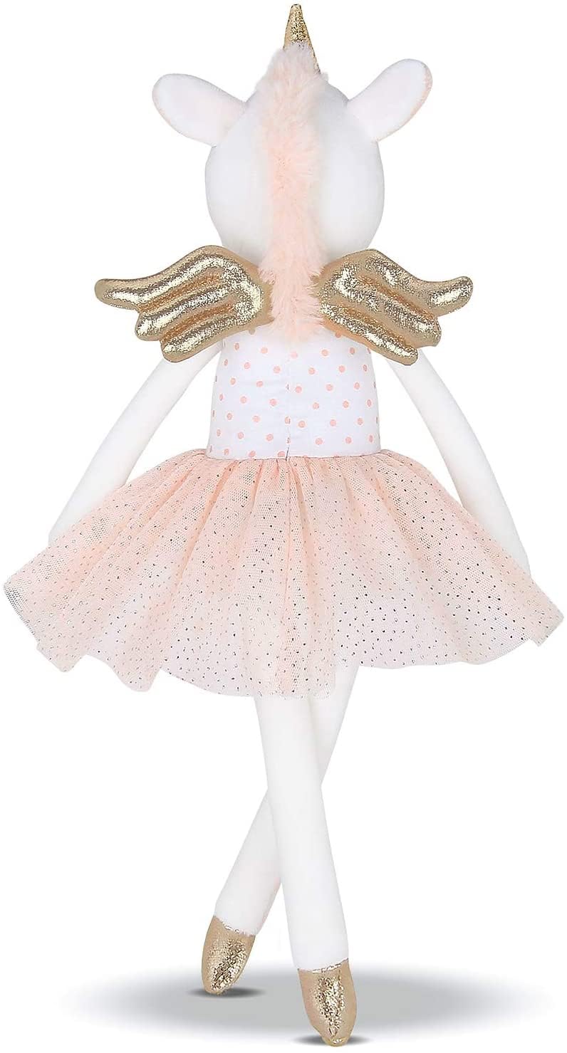 Bearington Collection Twinkles Soft Plush Unicorn Tooth Fairy Doll, 14 Inches