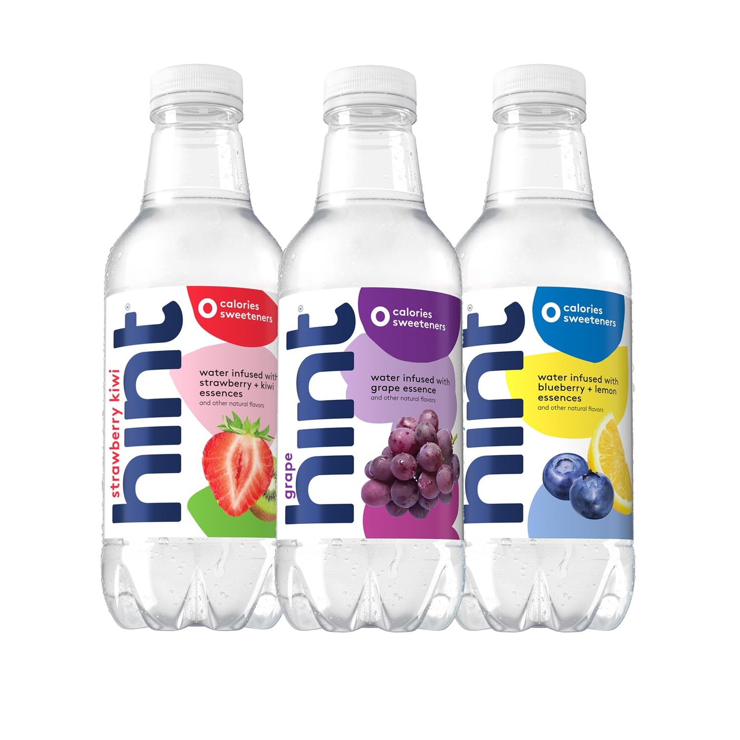 Hint Water Red Variety Pack, 3 Bottles Each of: Peach, Raspberry, Watermelon, and Strawberry Lemon, Zero Calories, Zero Sugar and Zero Sweeteners, 16 Fl Oz (Pack of 12)