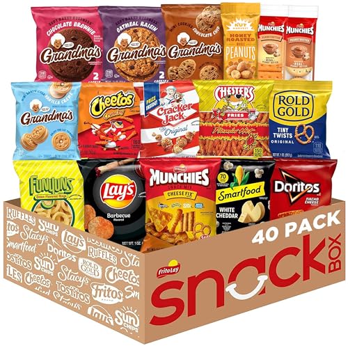 Frito Lay Ultimate Classic Snacks Package, Variety Assortment of Chips, Cookies, Crackers, & Nuts, (Pack of 40) (Packaging May Vary)