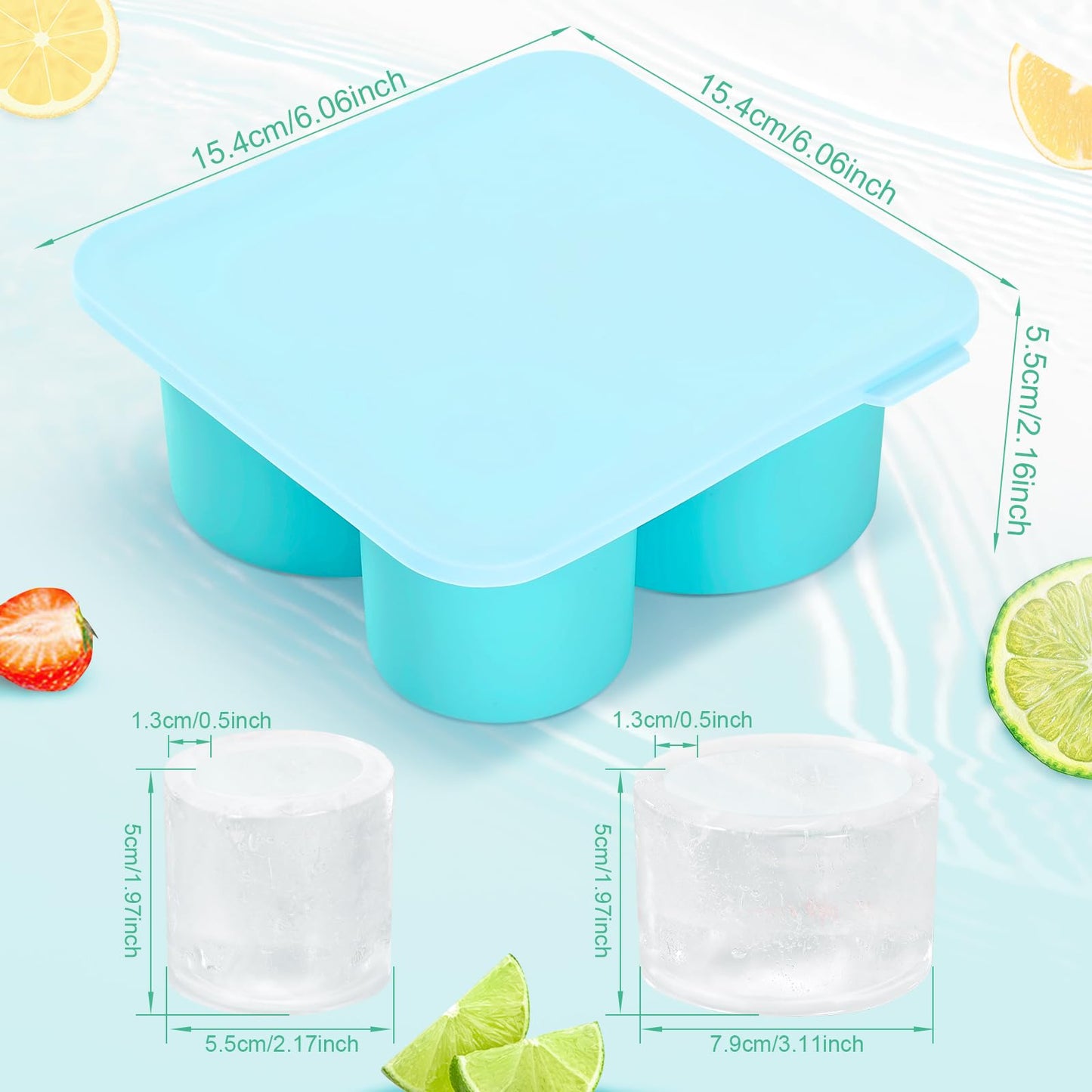 Ice Cube Tray for Stanley Cup, Silicone Ice Cube Molds for Stanley 20oz 30oz 40oz Tumbler Cup, Ice Cube Trays with Lids for Chilling Cocktails,Whiskey,Drinks,Coffee (C-Pink)