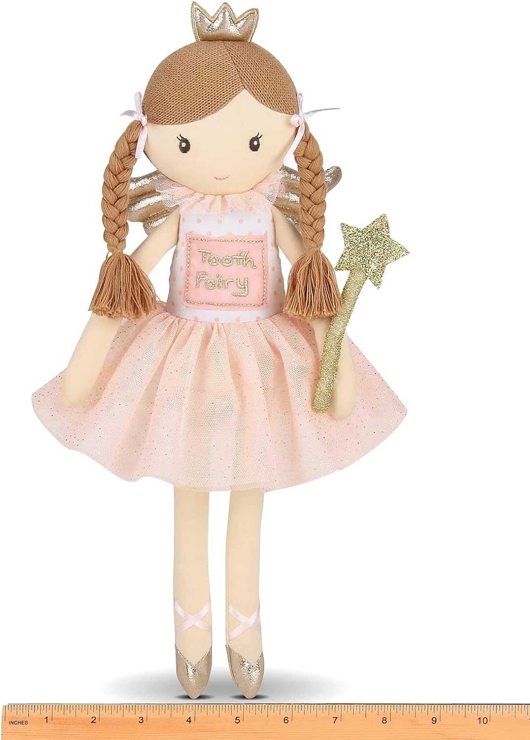 Bearington Collection Twinkles Soft Plush Unicorn Tooth Fairy Doll, 14 Inches