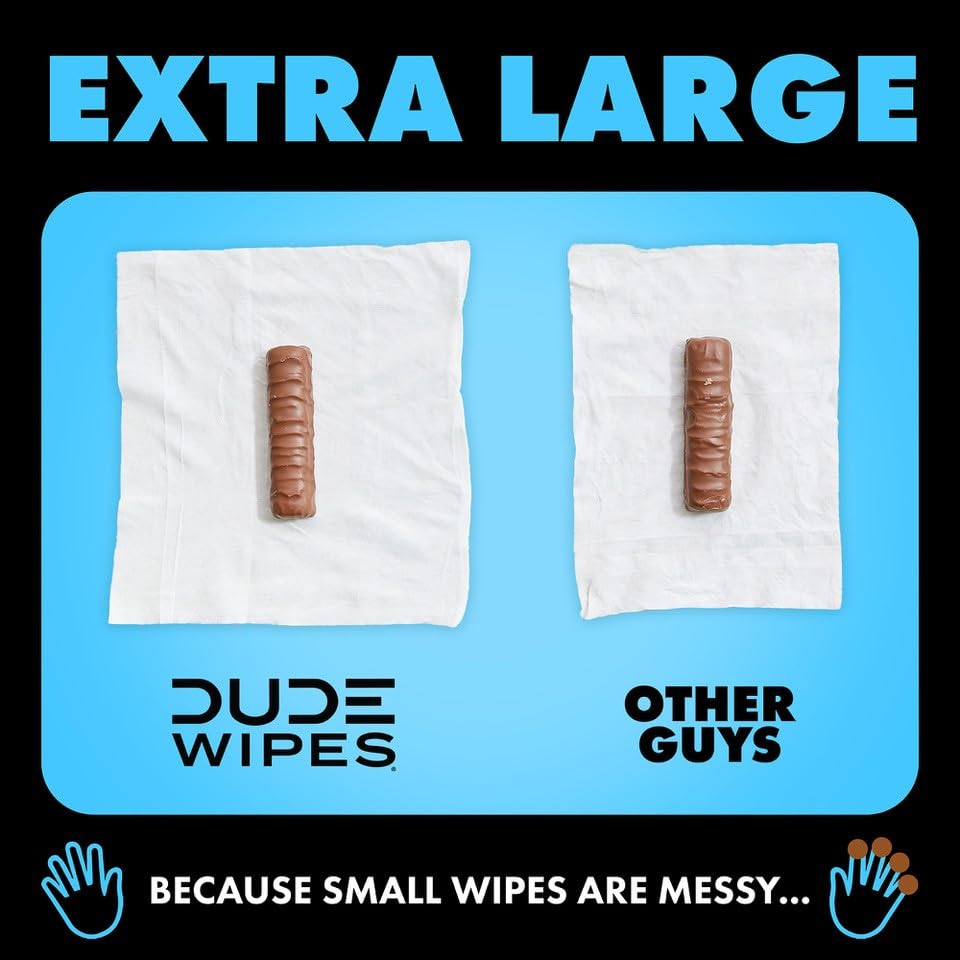 DUDE Wipes - Flushable Wipes - 6 Pack, 288 Wipes - DUMPkin Spice with Clove, Nutmeg, and Other Fall Pumpkin Spice Scents - Septic and Sewer Safe Butt Wipes For Adults, Extra Large