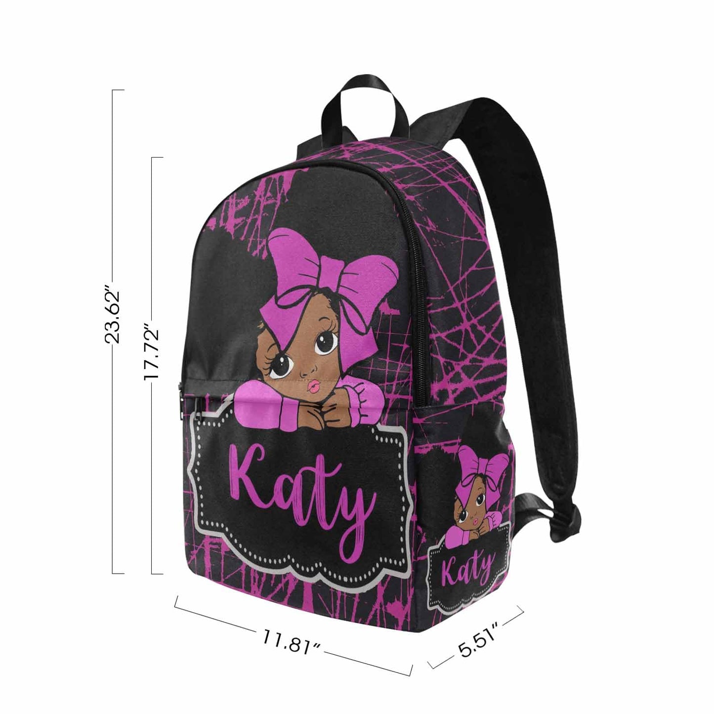 Personalized Backpack Set from Mom Dad, Custom Dark Pink Stars Bookbag and Lunch Box Customized Name Schoolbag Fashion Shoulder Bag Travel Bag for Family