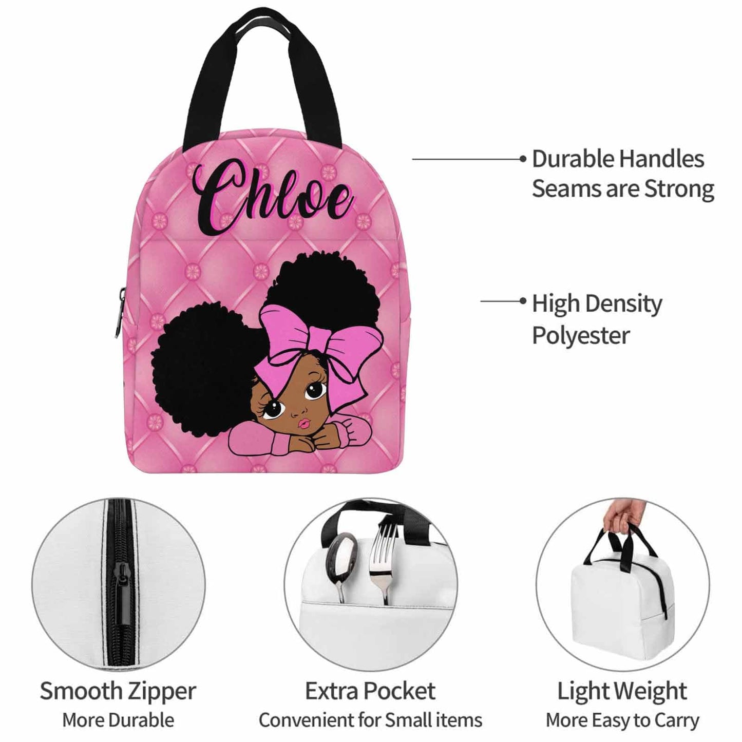 Personalized Backpack Set from Mom Dad, Custom Dark Pink Stars Bookbag and Lunch Box Customized Name Schoolbag Fashion Shoulder Bag Travel Bag for Family