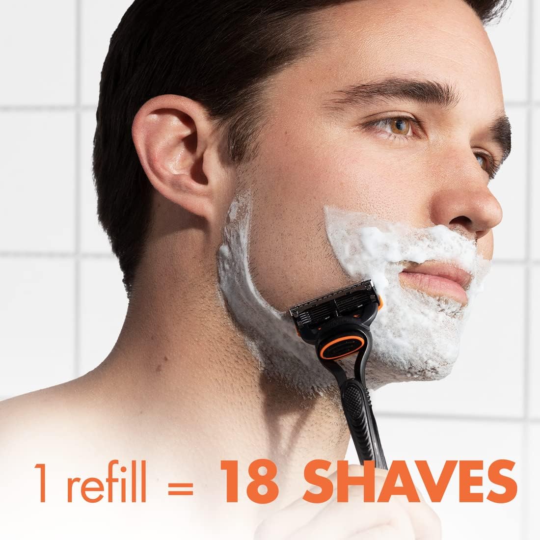 Gillette Fusion5 Razors for Men, 1 Razor, 4 Blade Refills, Lubrastrip for a More Comfortable Shave