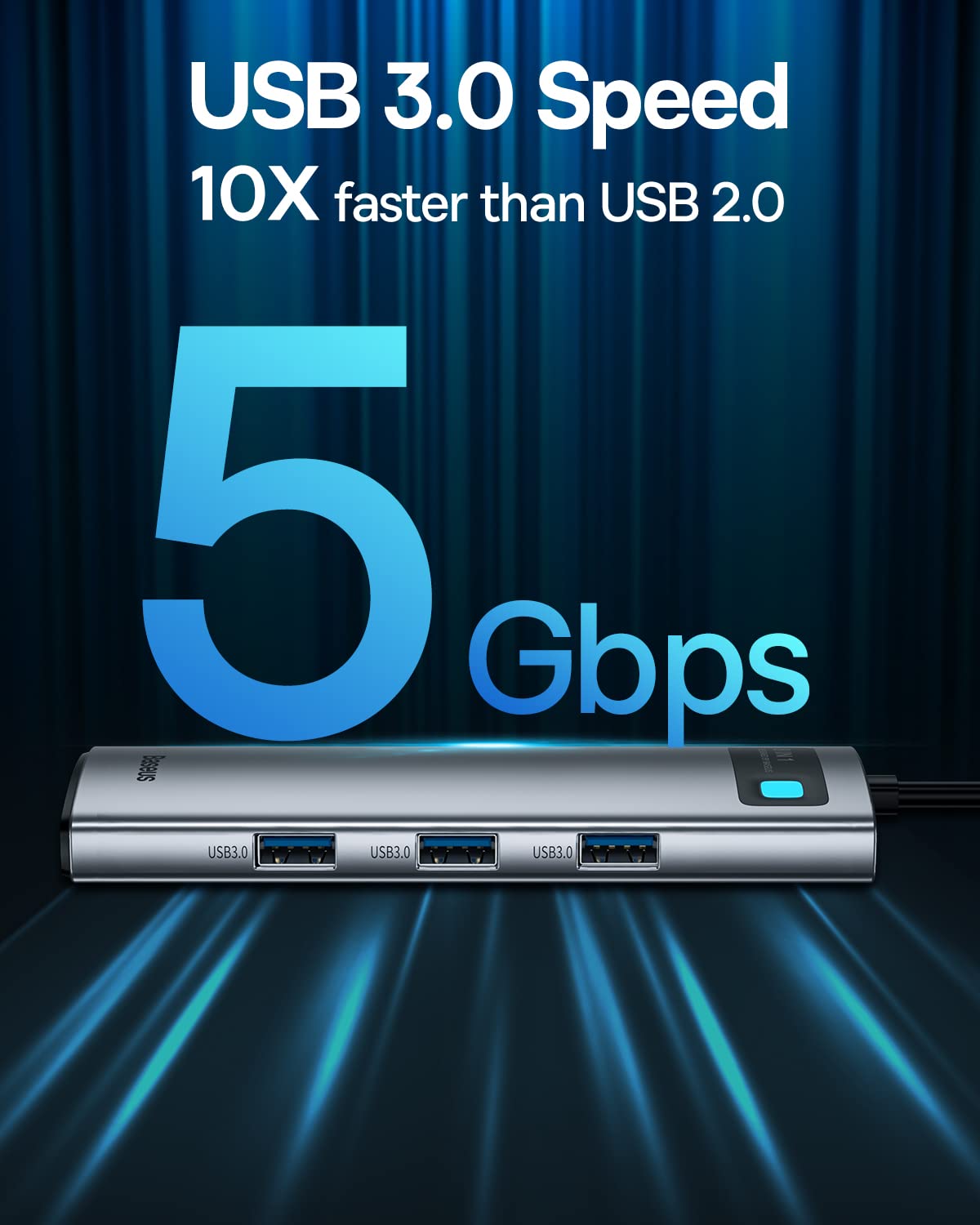 Baseus USB C to HDMI Adapter, 4K@60Hz USB C Docking Station, 7 in 1 USB C Hub with 3 USB-A, PD 100W, TF/SD Card Reader, USB C Dock Compatible for iPhone 15/Mac/Dell/Acer/HP/ASUS/Steam Deck/Rog Ally