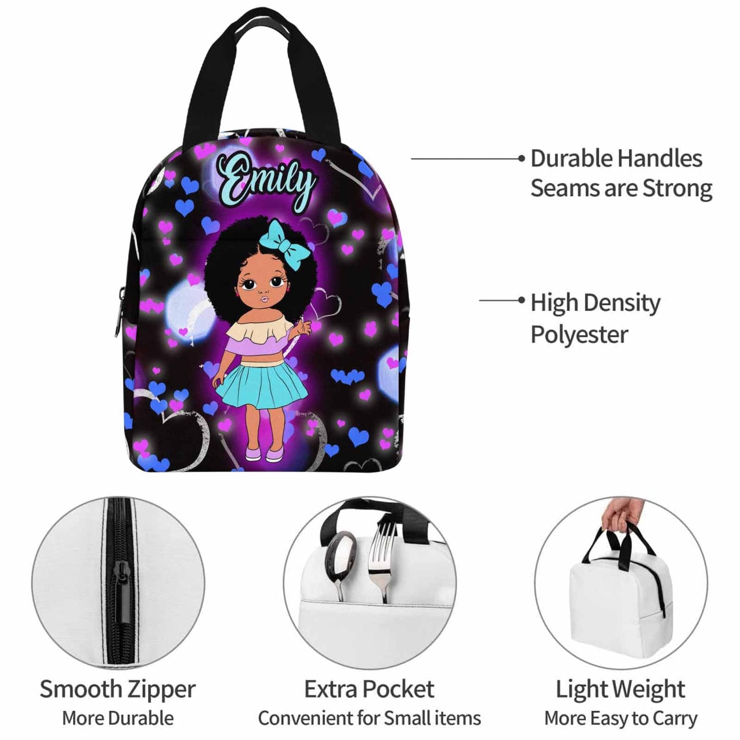 Personalized Backpack Set from Mom Dad, Custom Dark Pink Stars Bookbag and Lunch Box Customized Name Schoolbag Fashion Shoulder Bag Travel Bag for Family