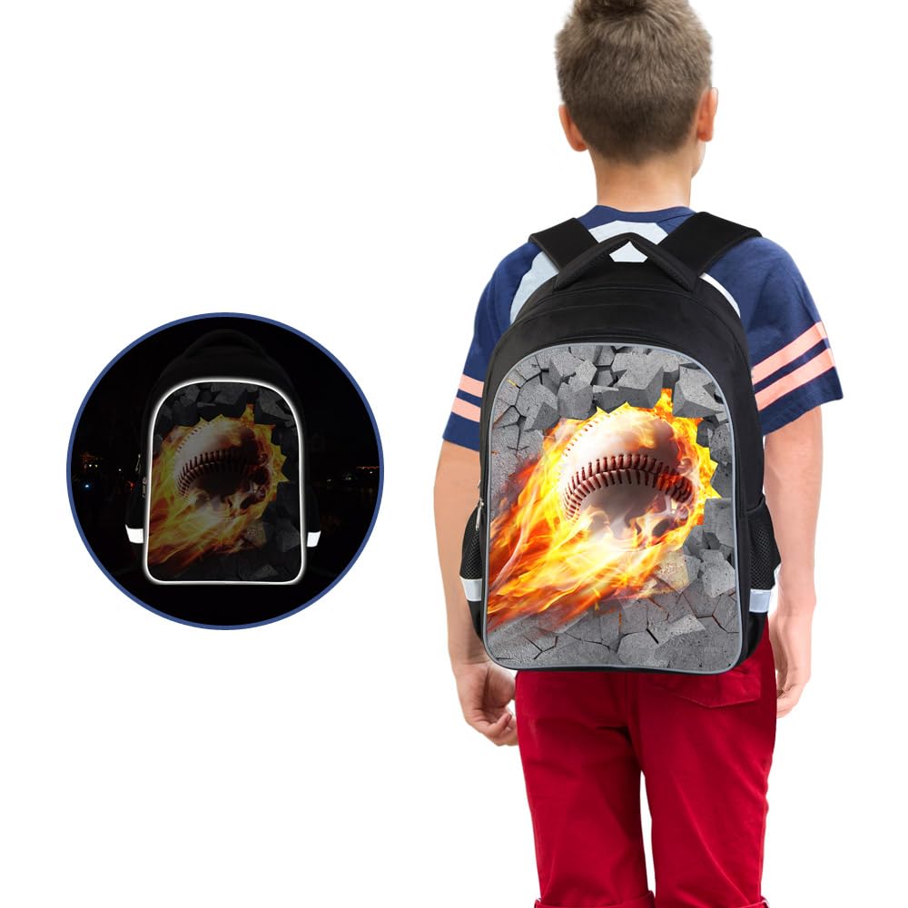 Luminous 3D Print School Backpack Large Capacity Lightweight Students Bookbag for Kids