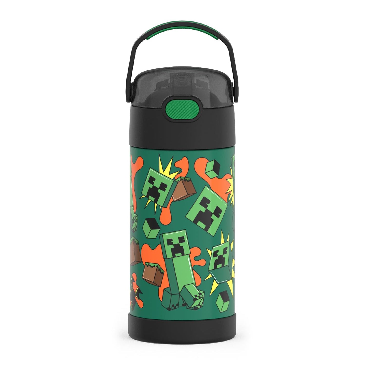 THERMOS FUNTAINER Water Bottle with Straw - 12 Ounce, Pokémon - Kids Stainless Steel Vacuum Insulated Water Bottle with Lid